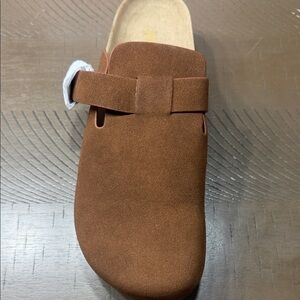 MIA Chestnut Suede Slip-On Clogs